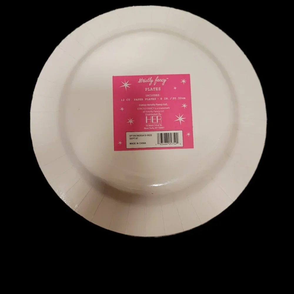 🎄 LOT of 3 Holiday Paper Plates – 8 inch 12 ct Pink Wreath | Strickly Fancy